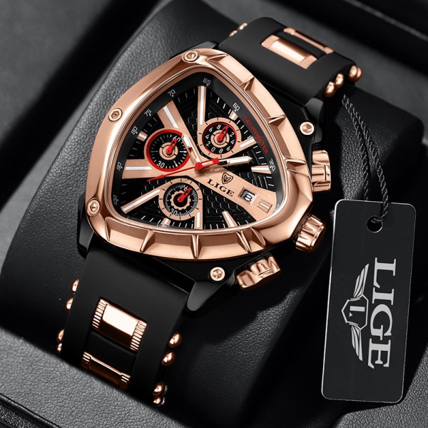Nordic style polygonal mens watch..