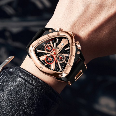 Nordic style polygonal mens watch