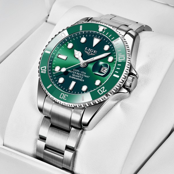 Non mechanical scanning perforated watch for men  fully automatic waterproof