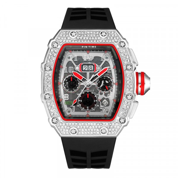 Hollow quartz watch mens mechanical high..