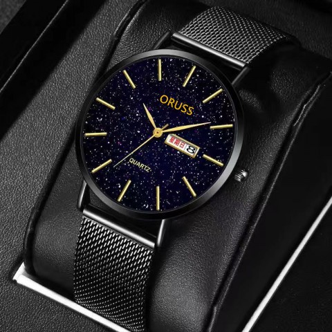 Mens watch genuine quartz waterproof