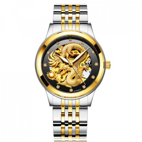 Waterproof gold watch dragon watch fully automatic mechanical hollow mens watch